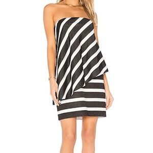 Halston Heritage Strapless Tiered Dress
